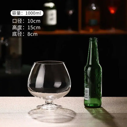 Clear glass snifter with wide bowl and slender stem from decorbites jumbo party glasses large capacity collection