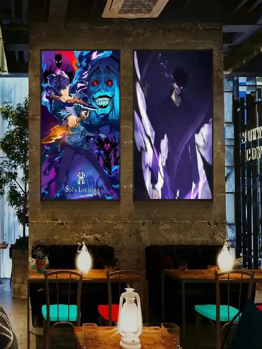 Kawaii Cat Anime Canvas Wall Art - Posters