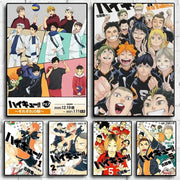 Decorbites™ kids haikyuu volleyball anime canvas wall art featuring vibrant glossy posters with bold black text