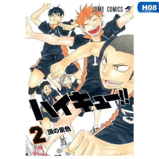 DecorBites™ kids haikyuu volleyball anime canvas wall art featuring dynamic black and orange uniform players