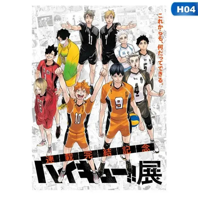 DecorBites™ kids haikyuu anime canvas wall art featuring an orange and black volleyball jersey with number 10
