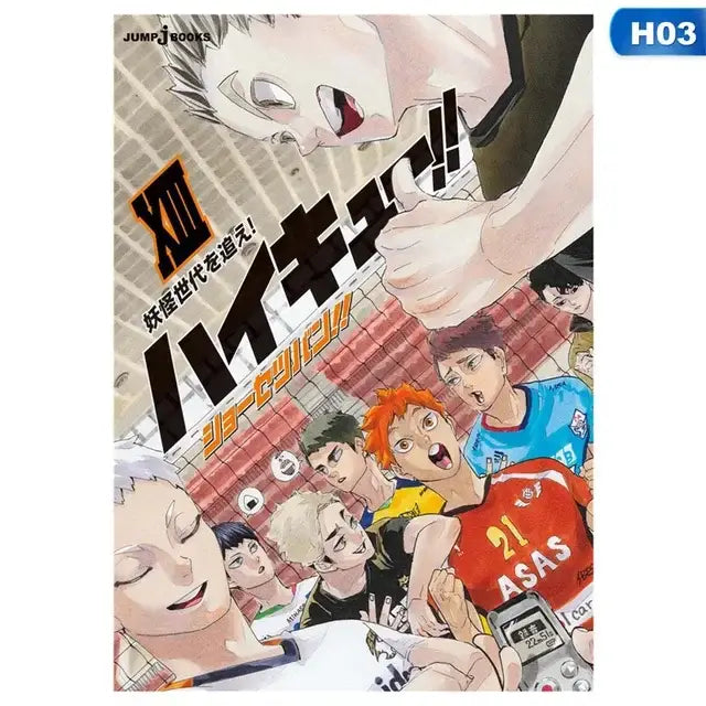 Vibrant decorbites™ kids haikyuu anime canvas wall art featuring dynamic characters in red and blue uniforms on volleyball court