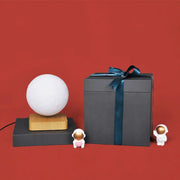 DecorBites™ kids moon sphere maglev table lamp in white plastic with wooden base features LED light type and standard bulb base
