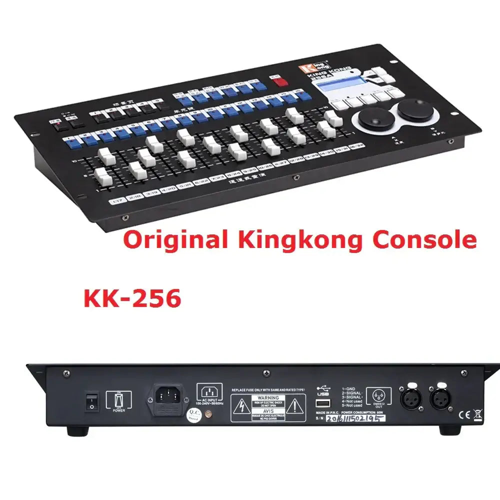 Decorbites king kong black and blue lighting console with blue white buttons dual rotary knobs and digital display for events