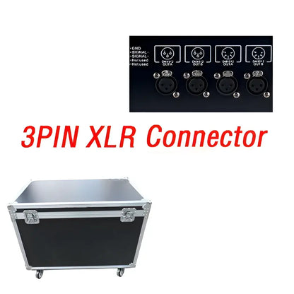 Black flight case with silver aluminum edges and caster wheels for decorbites king kong lighting console event room use
