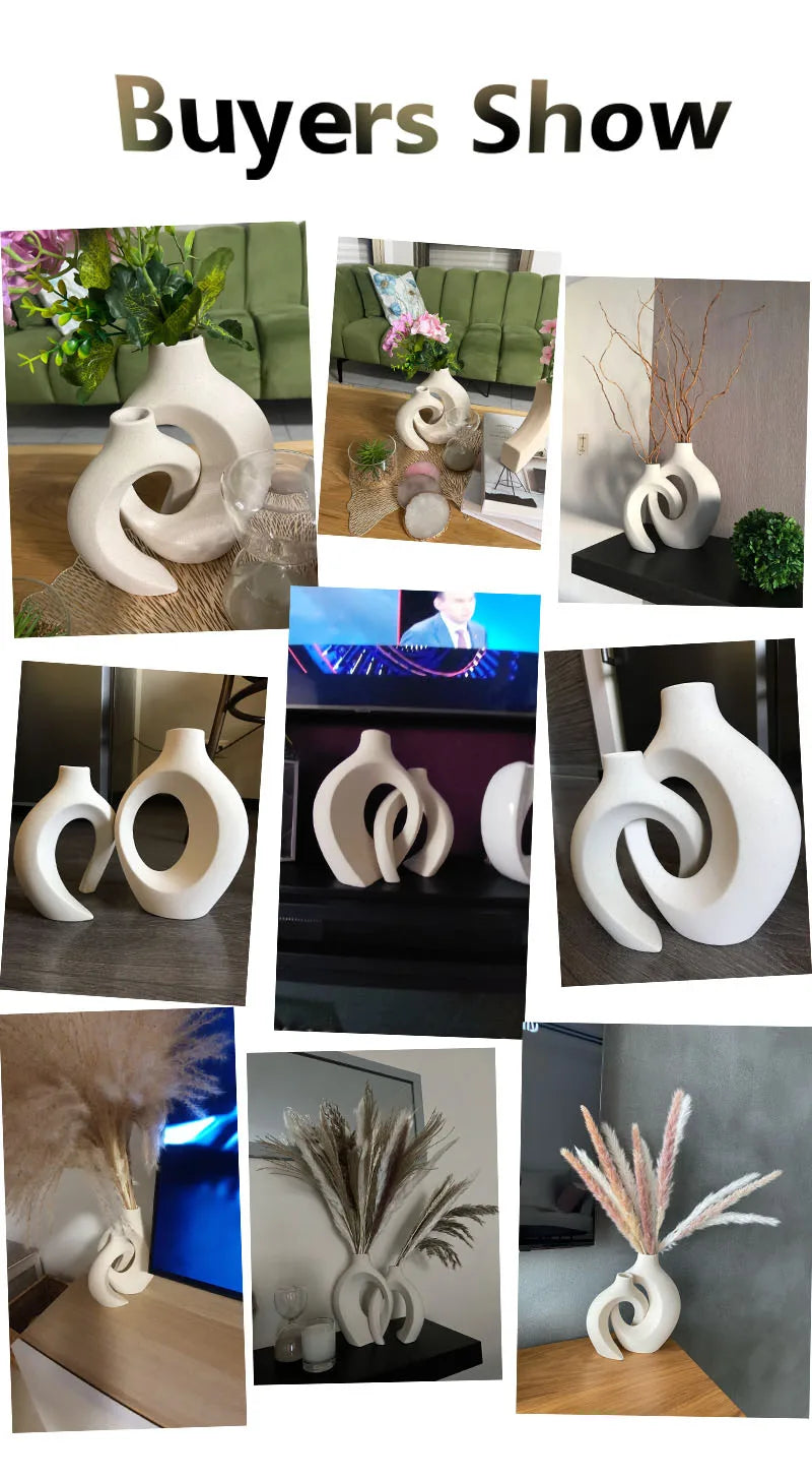 Large 21cm CAPIRON Ceramic Vase Home Decor - Vase