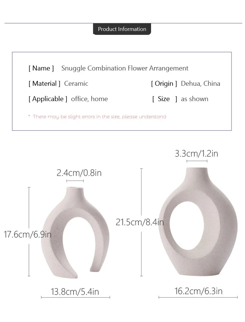 DecorBites™ Large 21cm CAPIRON Ceramic Vase Home Decor