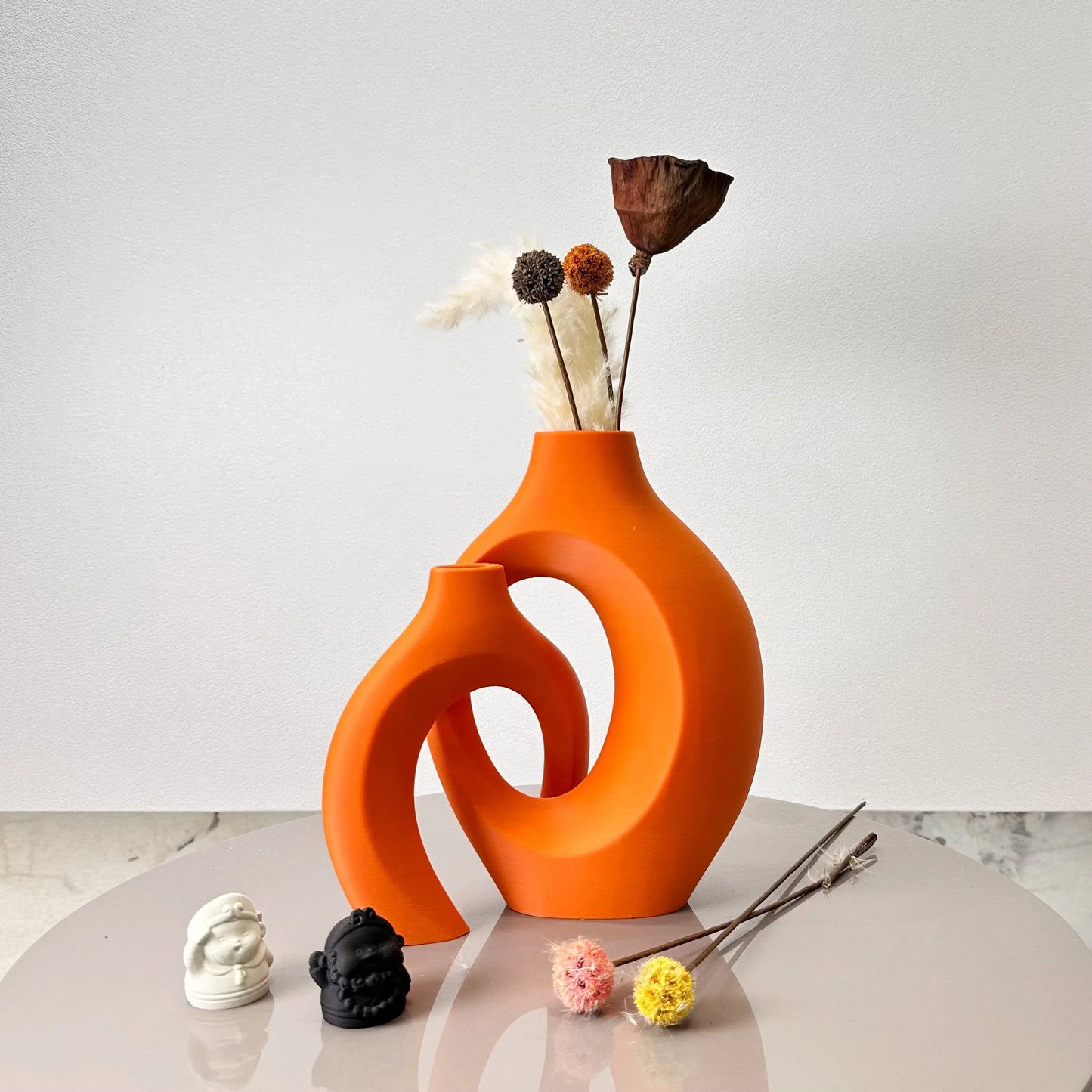 Large Dried Vase Set for Home and Office - Orange M Orange S - Vase