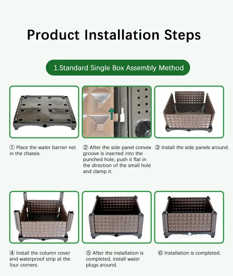 Decorbites large brown plastic flower pot with textured diamond pattern and reinforced corners for outdoor gardening