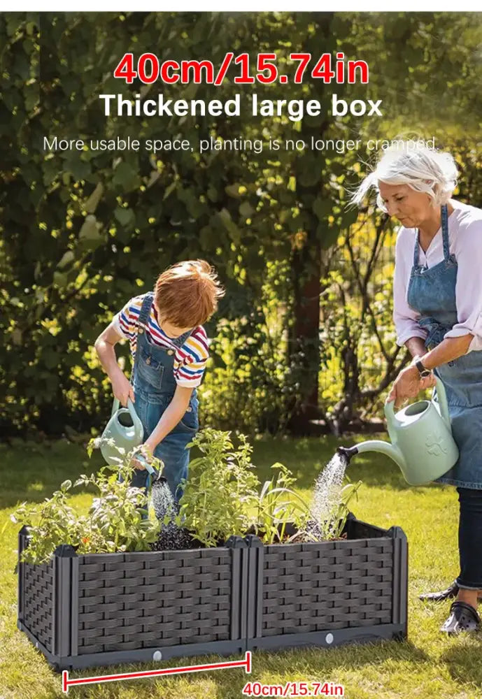 Black woven plastic large flower pot by decorbites designed for indoor and outdoor gardening use