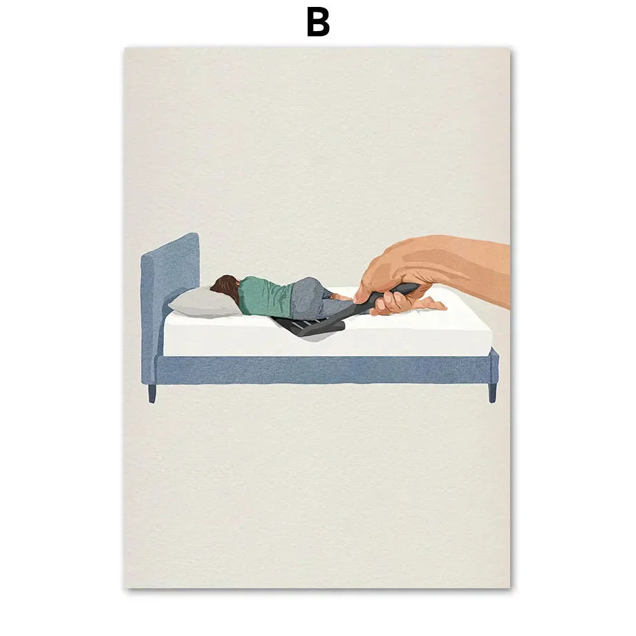 ’Laundry Girl Nordic Wall Art Print’ - 13x18cm No Frame / B - Posters