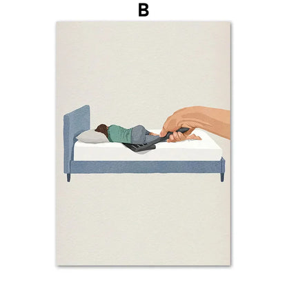 ’Laundry Girl Nordic Wall Art Print’ - 13x18cm No Frame / B - Posters