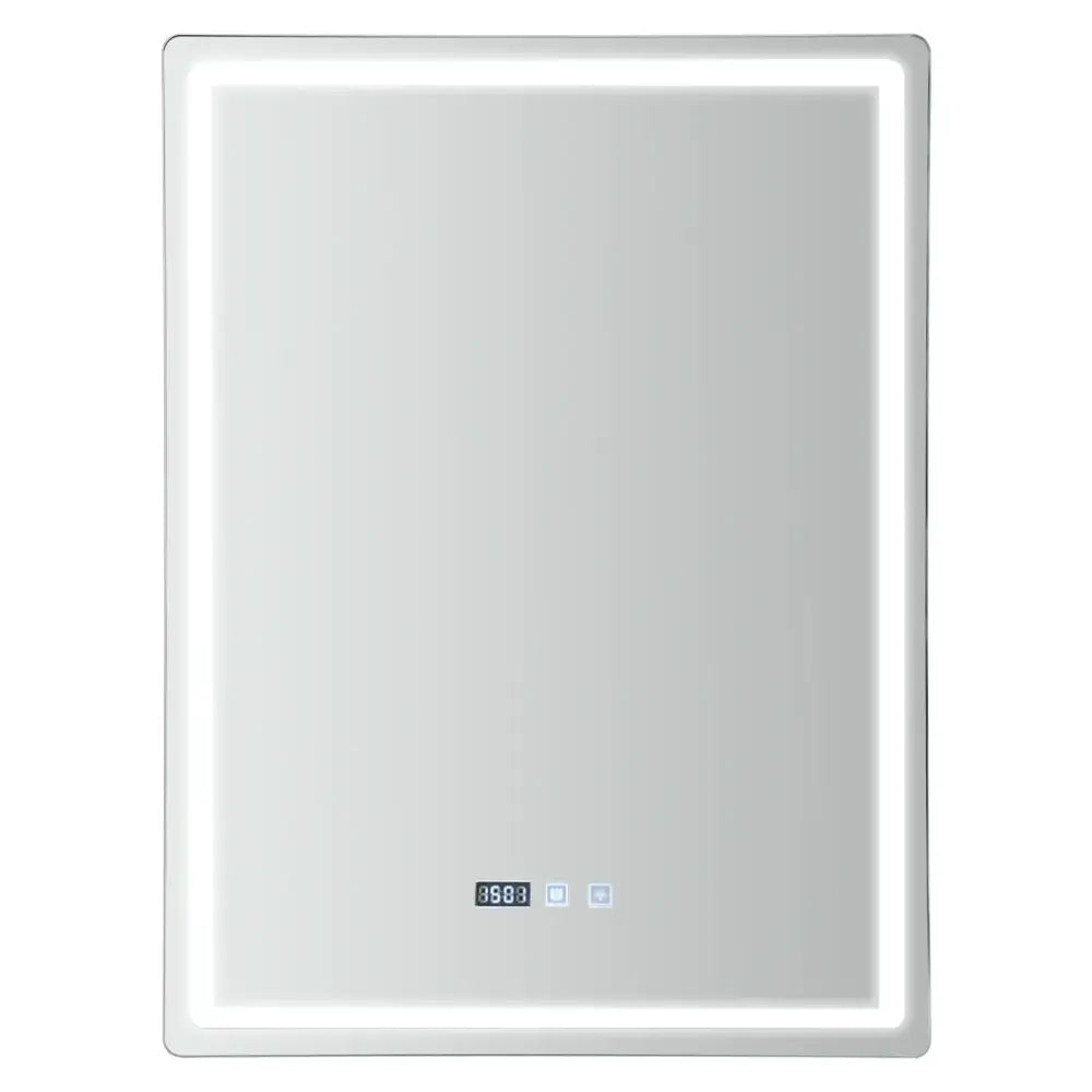 Modern rectangular decorbites™ led bathroom mirror with adjustable brightness anti-fog and digital time display