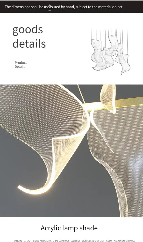 DecorBites™ led ceiling chandelier with a sleek acrylic lamp shade featuring warm luminous lighting for living room