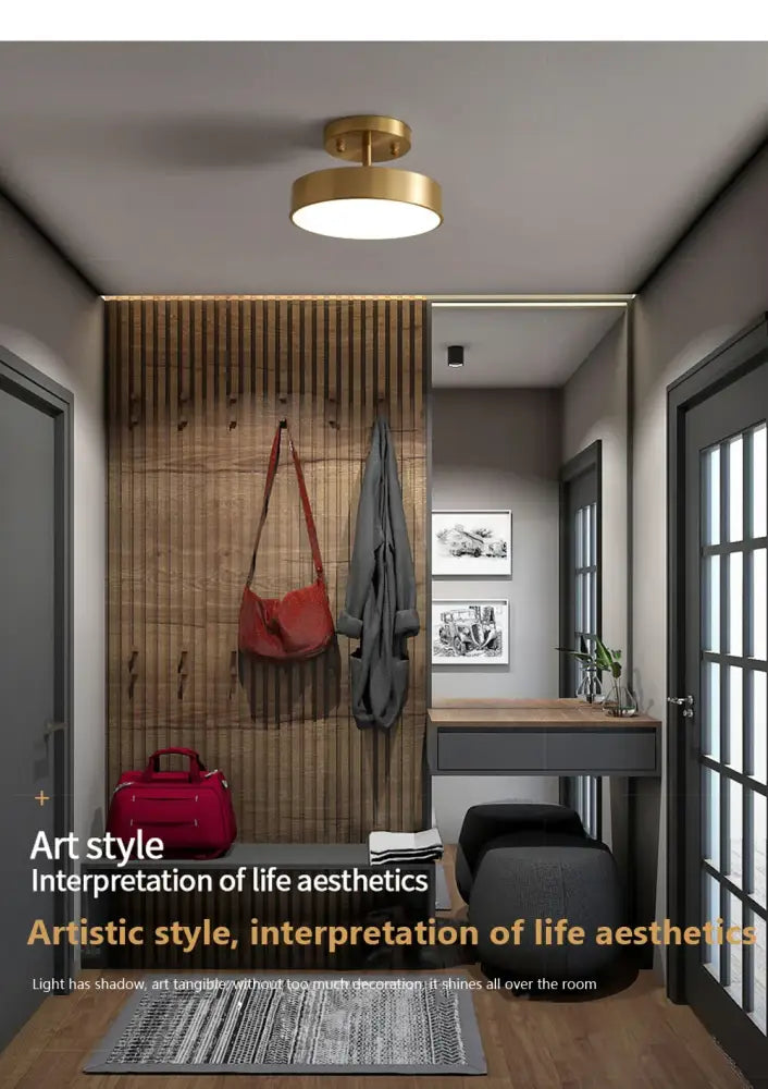 Decorbites™ gold-finished ceiling light with circular modern design led ceiling light for bedroom and living room