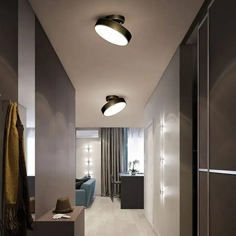 Decorbites™ modern black circular led ceiling light with minimalist design for bedroom and living room lighting