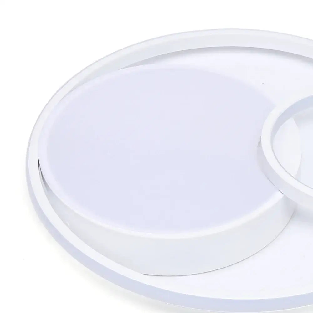 Decorbites™ white circular led ceiling light with sleek plastic finish and high color rendering for energy-saving illumination