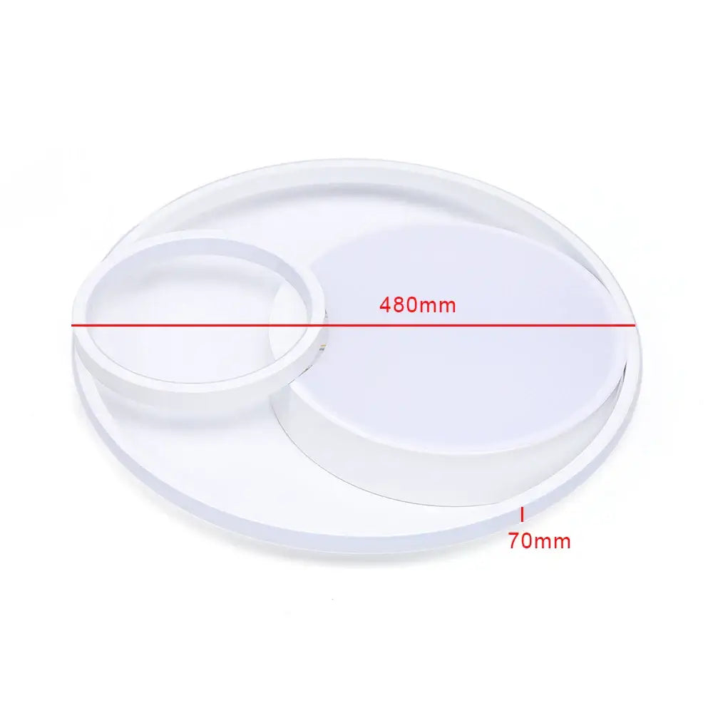 Clear acrylic circular tray with matching insert for decorbites™ led ceiling light featuring high color rendering