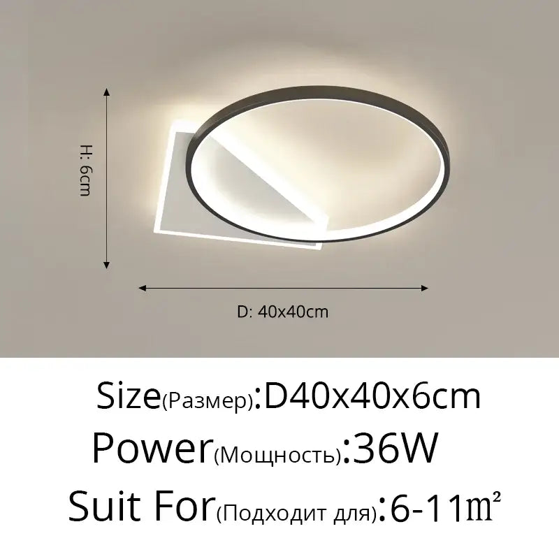 Modern circular led ceiling light with sleek black frame and white illumination from decorbites led ceiling lights collection