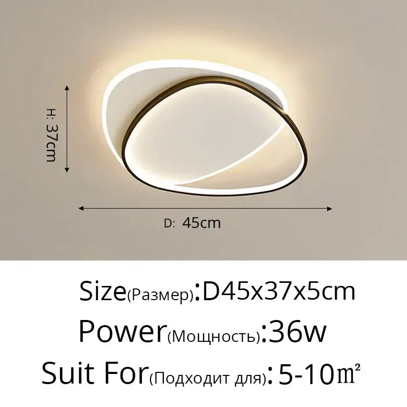 Modern minimalist decorbites led ceiling light with double-ring gold-toned frame and white diffused led ceiling lights ideal for living rooms
