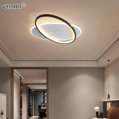 Modern black and white circular decorbites led ceiling lights with sleek minimalist design for bedroom study and living room