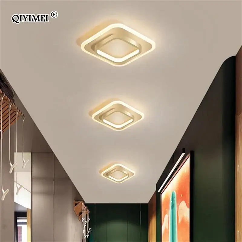 Modern square decorbites led ceiling lights with sleek double-layered design emitting warm white illumination