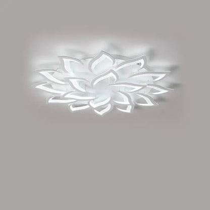 White decorbites led ceiling light with delicate petal-like floral design for dining living kitchen lighting