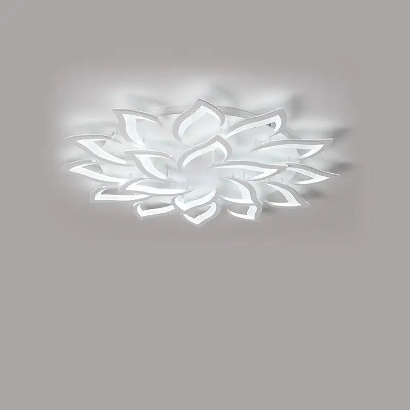 White decorbites led ceiling light with delicate petal-like floral design for dining living kitchen lighting