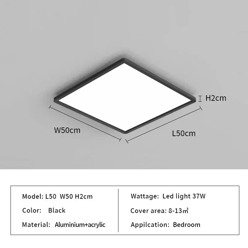 Black square decorbites led ceiling light with sleek aluminum and acrylic frame minimalist modern led ceiling lights