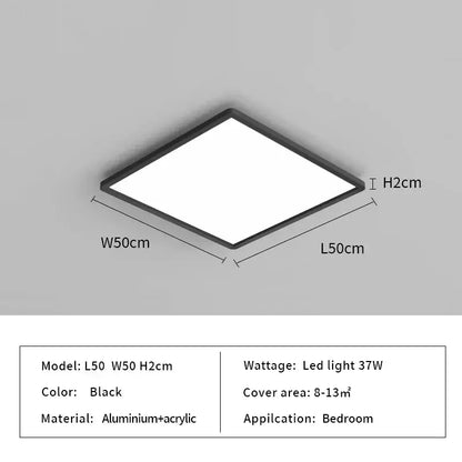 Black square decorbites led ceiling light with sleek aluminum and acrylic frame minimalist modern led ceiling lights