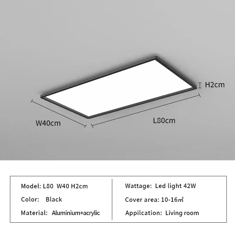 Black rectangular decorbites led ceiling light with sleek aluminum and acrylic frame for modern home lighting
