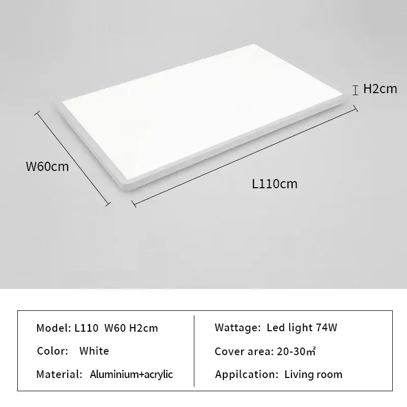 White rectangular decorbites led ceiling light panel with sleek aluminum and acrylic construction for modern lighting fixtures