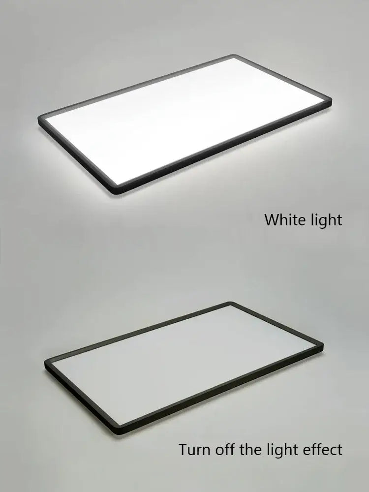 Rectangular decorbites led ceiling light with sleek black frame and bright white illumination for modern home lighting