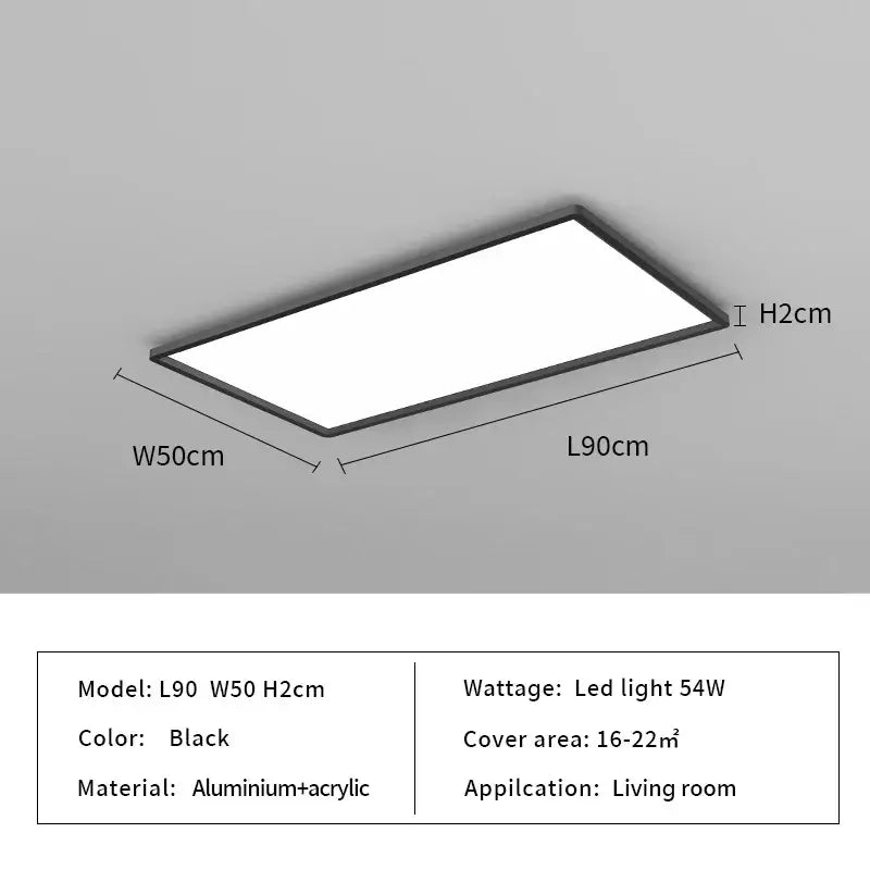 Black rectangular decorbites led ceiling light with sleek aluminum and acrylic frame for modern home decor lighting
