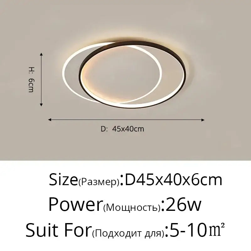 Modern double-ring decorbites led ceiling light with black and white design emitting warm ambient illumination for home decor