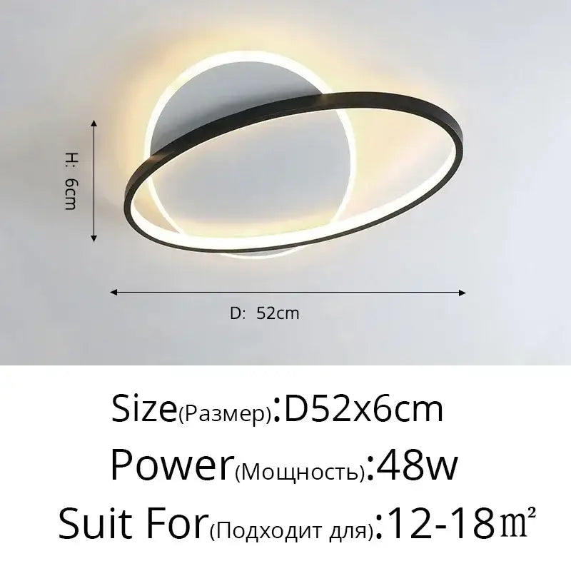 Modern black and white circular decorbites led ceiling light with sleek minimalist design for indoor home lighting