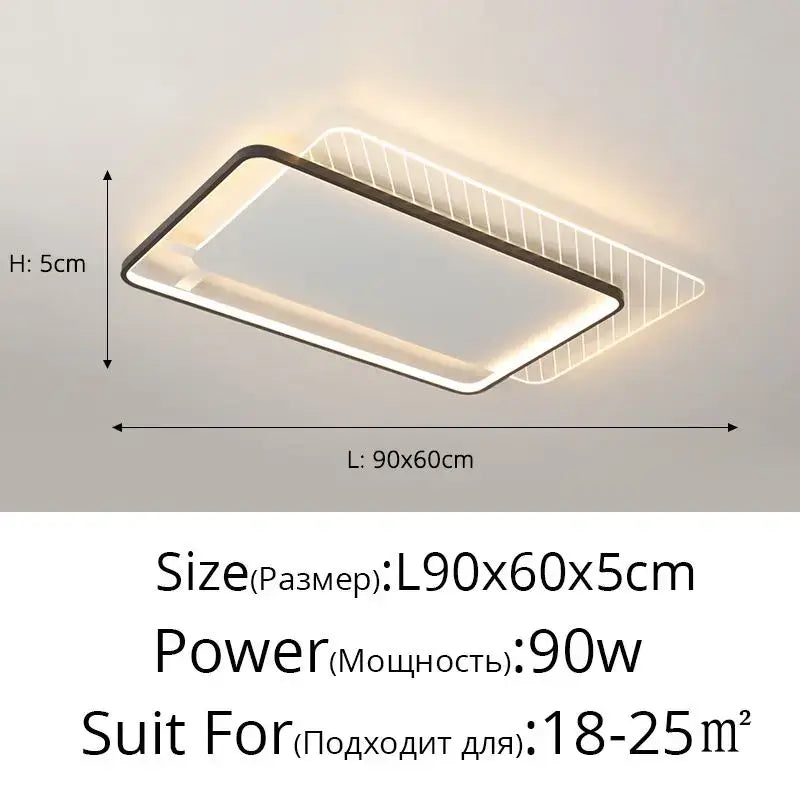 Modern minimalist decorbites led ceiling lights with sleek black frame and warm white illumination for living rooms
