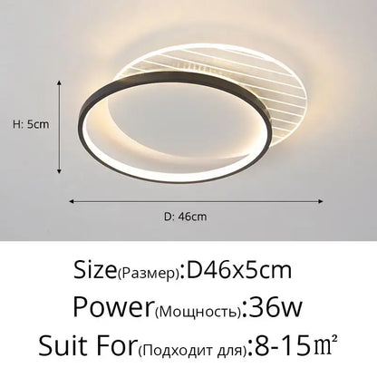 Modern decorbites led ceiling lights with circular black frame and frosted glass diffuser for warm home lighting