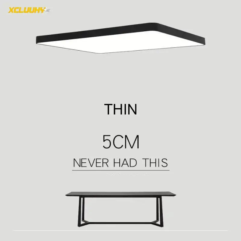 Black rectangular decorbites led ceiling light with ultra-thin iron frame for modern living room and bedroom lighting