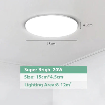 A sleek oval-shaped white DecorBites LED ceiling light fixture with modern design measuring 15cm by 4.5cm