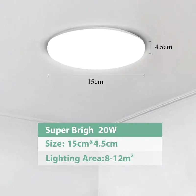 A sleek oval-shaped white DecorBites LED ceiling light fixture with modern design measuring 15cm by 4.5cm