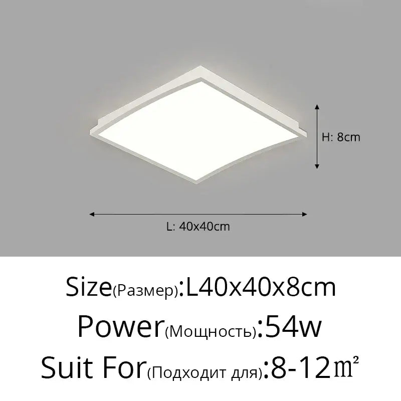White rectangular led ceiling lights with minimalist square design 40x40cm for bedroom and living room by decorbites led ceiling