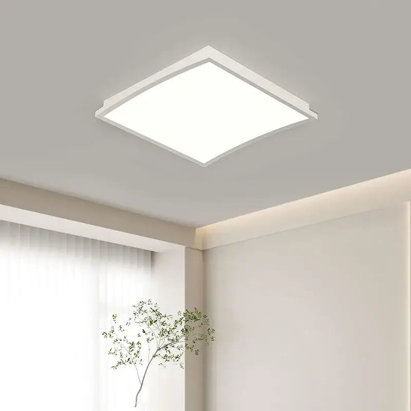 White square LED ceiling light with sleek modern design in DecorBites LED ceiling lights for bedroom and living room lighting