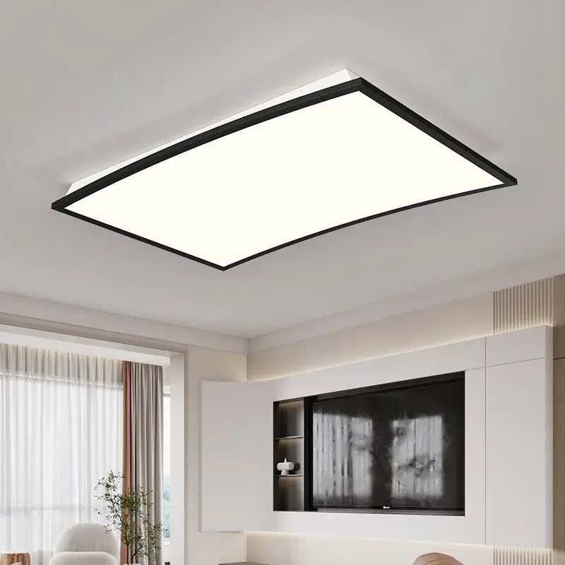 Modern rectangular decorbites led ceiling light with black frame and bright white panel for bedroom and living room lighting