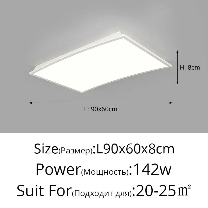 White rectangular decorbites led ceiling light with sleek modern design and slim profile for bedroom and living room lighting