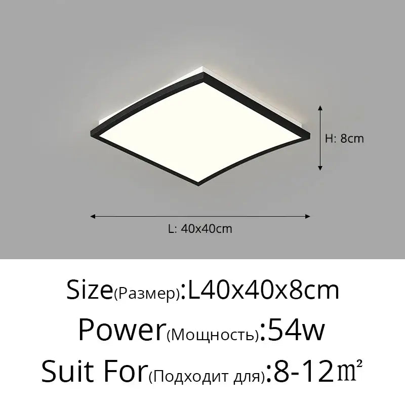 Modern black-framed decorbites led ceiling lights with minimalist square design and soft white illumination for living spaces