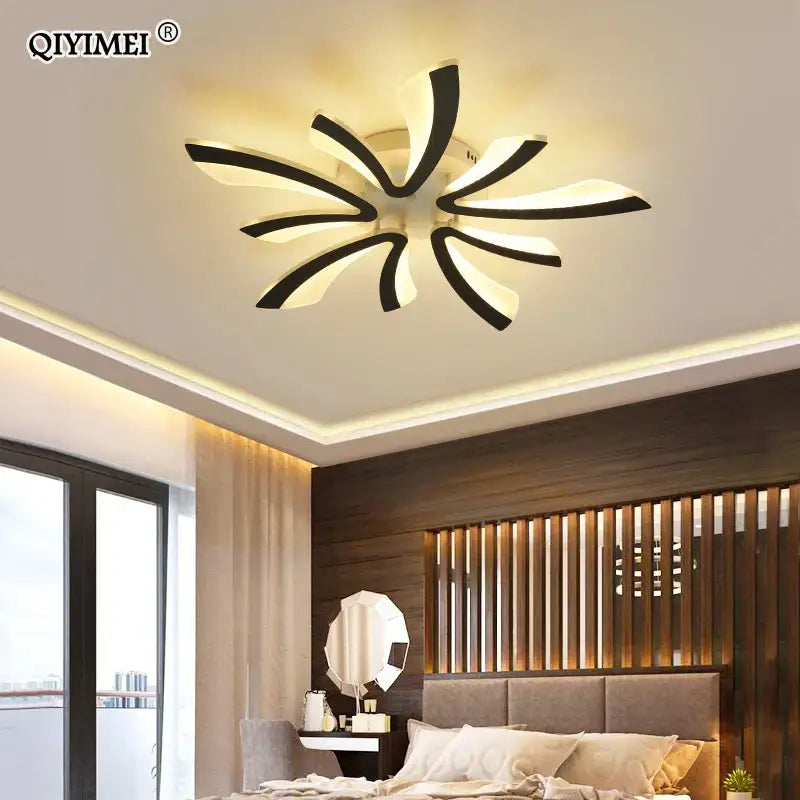 Modern black and white acrylic decorbites led ceiling light with sleek starburst design for indoor home lighting