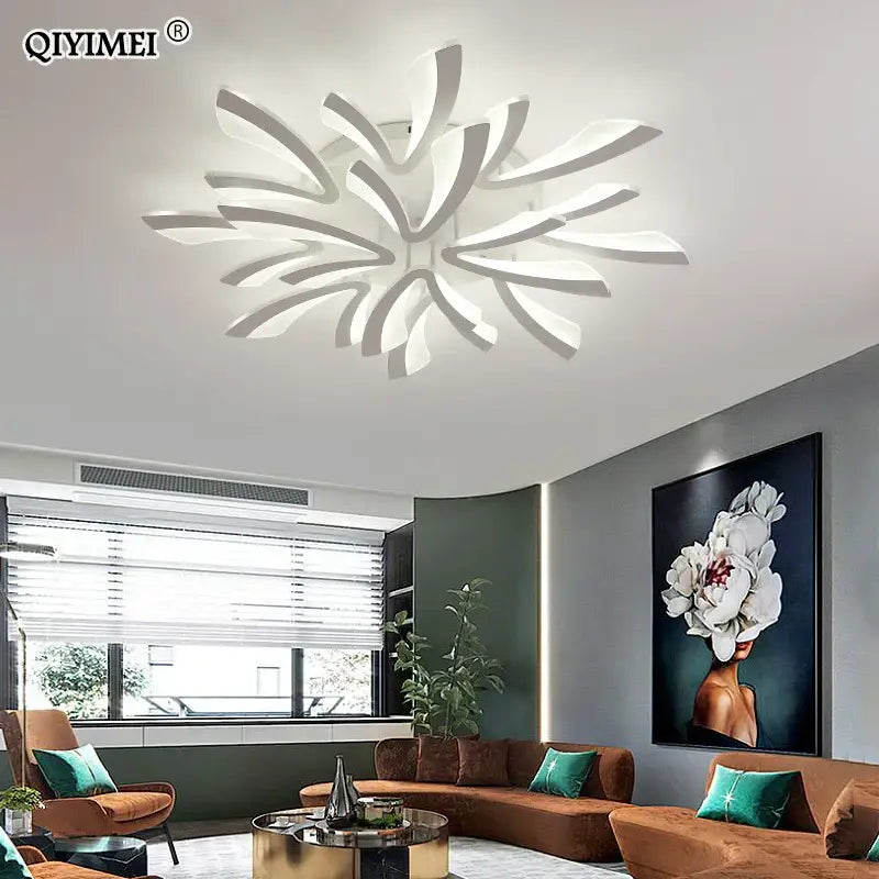 White modern acrylic flower-like decorbites led ceiling light fixture for home indoor lighting use