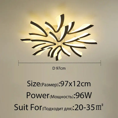 Modern black and white decorbites led ceiling light with floral acrylic design for home indoor lighting