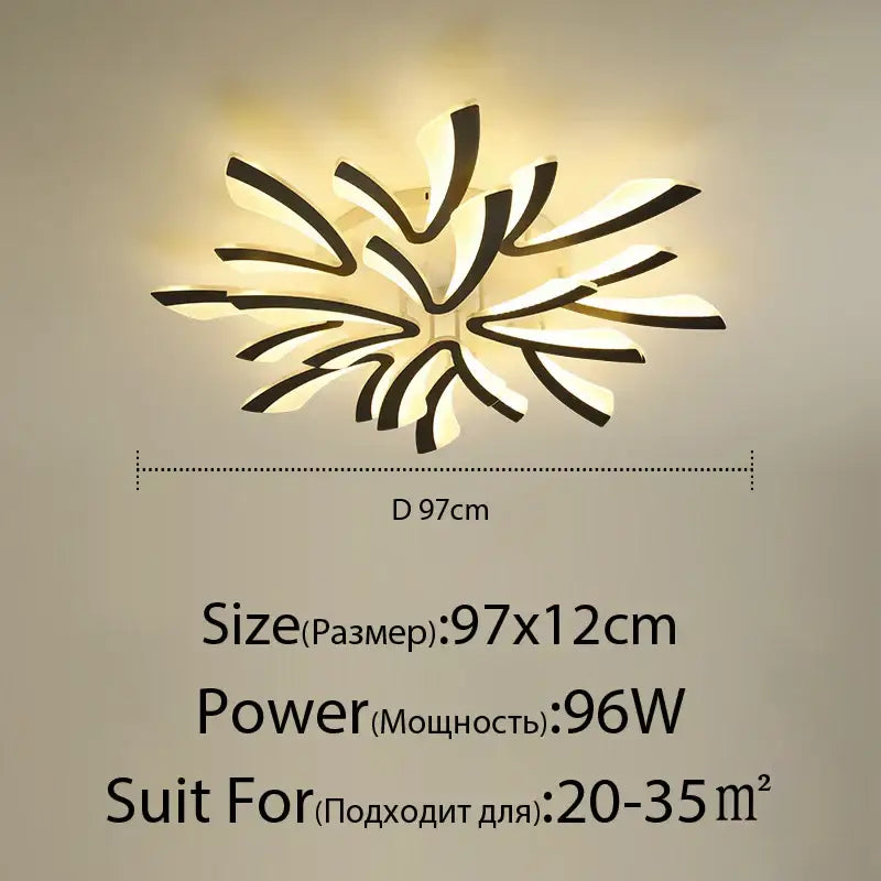 Modern black and white decorbites led ceiling light with floral acrylic design for home indoor lighting
